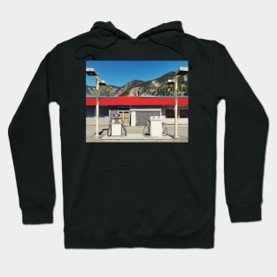 Historic old abandoned gas station in Hedley, BC, Canada. Hoodie